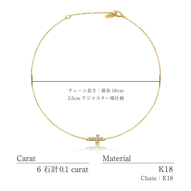 ダイヤモンド ブレスレット 0.1ct クロス プラチナ PT900