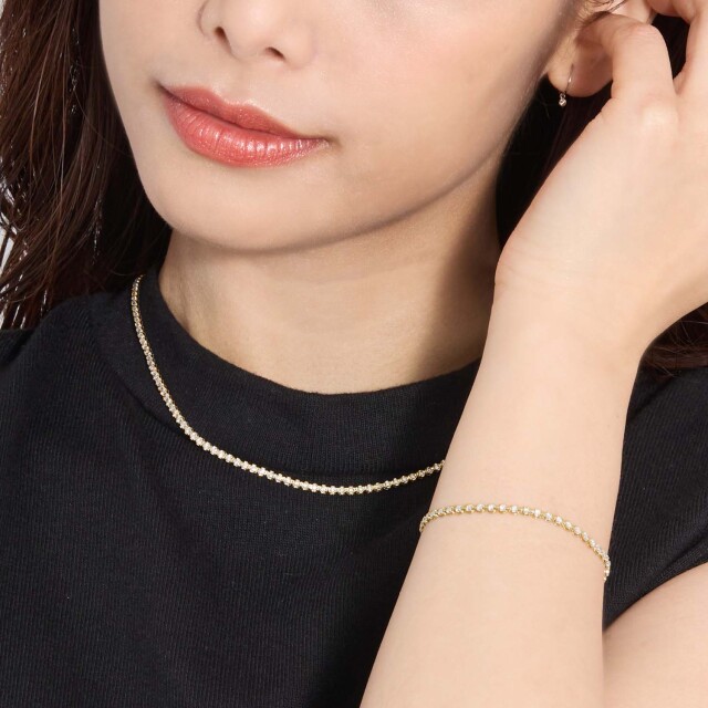 ブレスレット レディース テニスブレスレット ピンク ダイヤモンド cz  