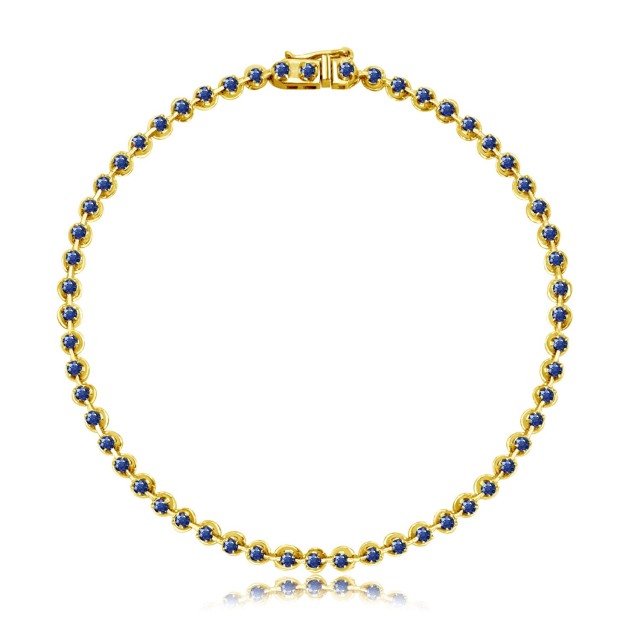 ブレスレット サファイア テニスブレスレット 56石 1.0ct K18 18金 ゴールド  lb37-0003