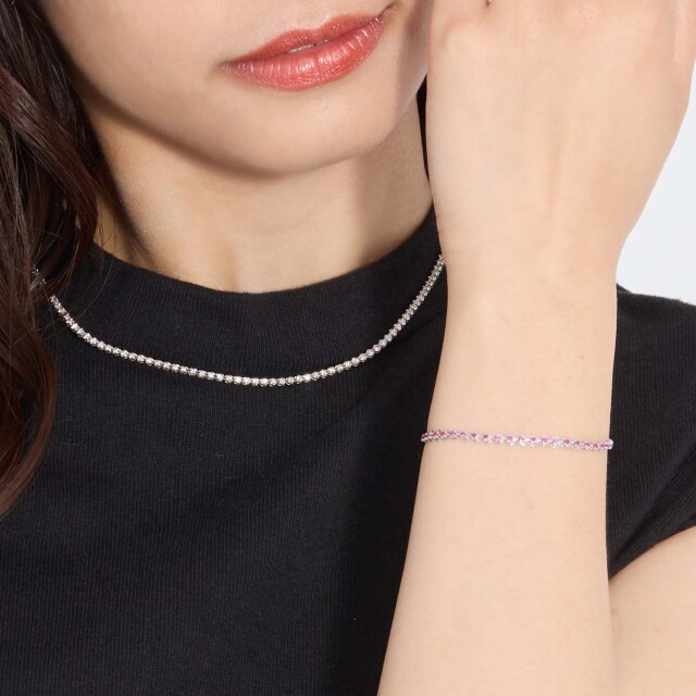 ブレスレット レディース ルビー テニスブレスレット 56石 1.0ct