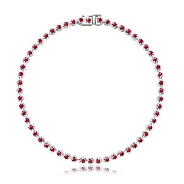 ブレスレット レディース ルビー テニスブレスレット 56石 1.0ct