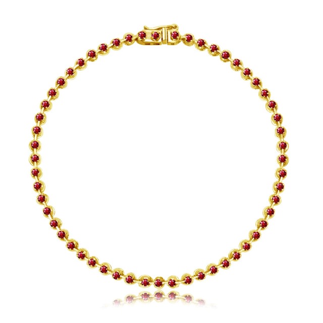ブレスレット ルビー テニスブレスレット 56石 1.0ct K18 18金 ゴールド  lb37-0004