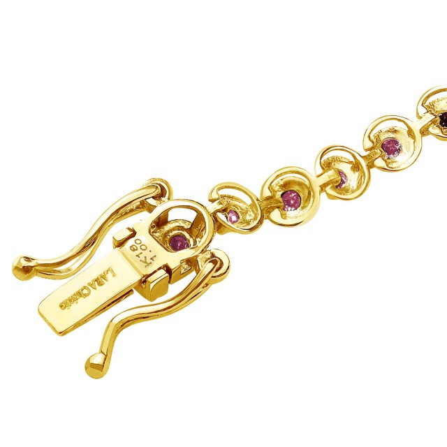 ブレスレット レディース ルビー テニスブレスレット 56石 1.0ct 