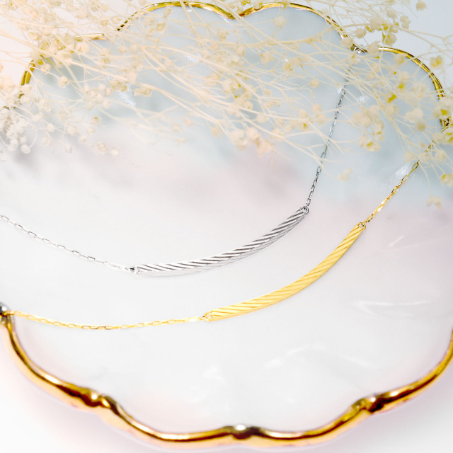 ブレスレット レディース プラチナ 地金 バー スマイル デザイン