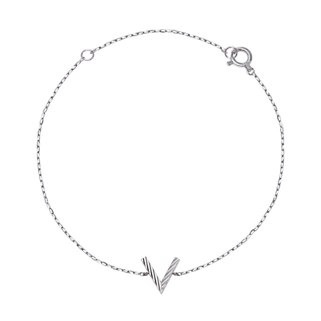 ブレスレット レディース プラチナ 地金 V デザイン