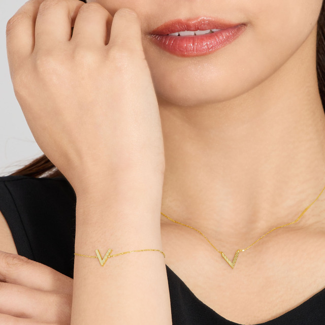 ブレスレット レディース 18金 地金 V デザイン K18 ゴールド lb51-0003-yg