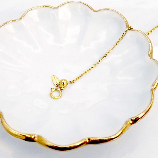 チェーン  ブレスレット 丸小豆0.45φ 幅 約 1.5mm K18 ゴールド