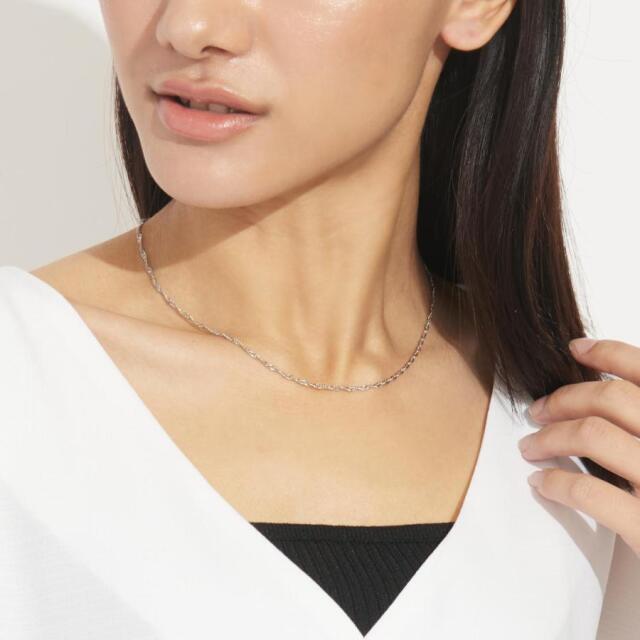 ネックレス チェーン スクリュー 幅 2mm pt850 プラチナ 約 3.81g 長さ