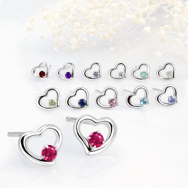 [ ララクリスティー ] ピアス プティ レディース オープンハート 12 誕生石 le102-0002