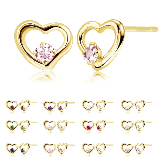 [ ララクリスティー ] ピアス プティ レディース オープンハート 12 誕生石 le102-0002