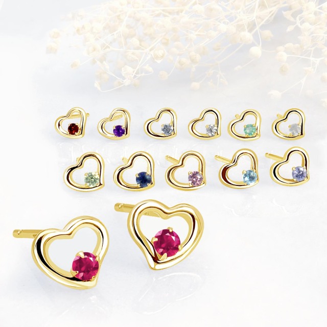 [ ララクリスティー ] ピアス プティ レディース オープンハート 12 誕生石 le102-0002