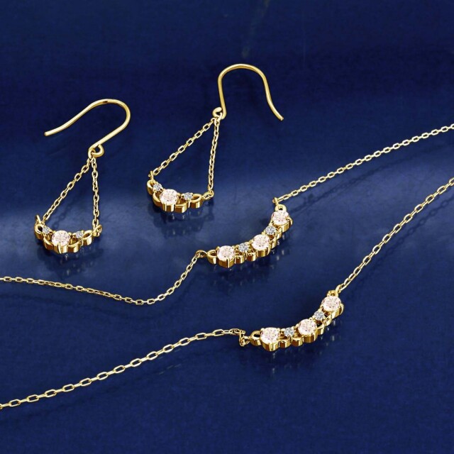 ピアス モルガナイト 0.1ct ダイヤモンド フック プラチナ ゴールド le102-0005