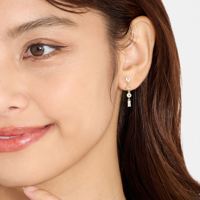 ピアス 両耳 レディース マルチカラー K18 18金 ゴールド le102-0010-yg