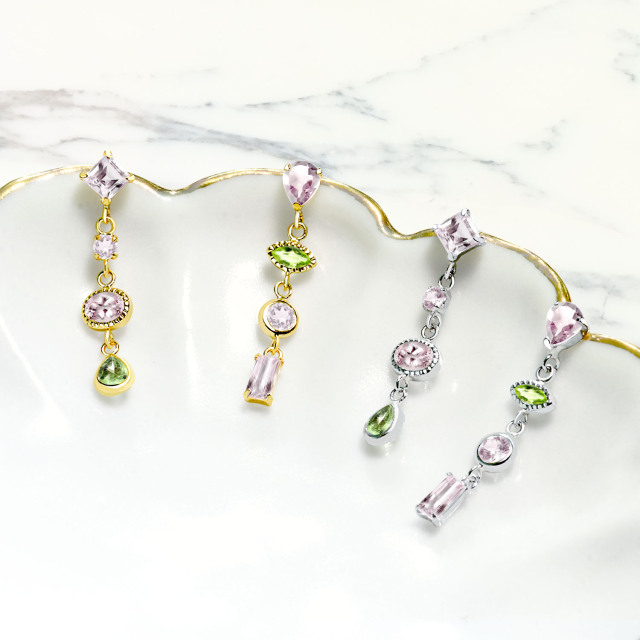 ピアス レディース マルチカラー PT900 プラチナ or K18 18金 ゴールド le102-0010