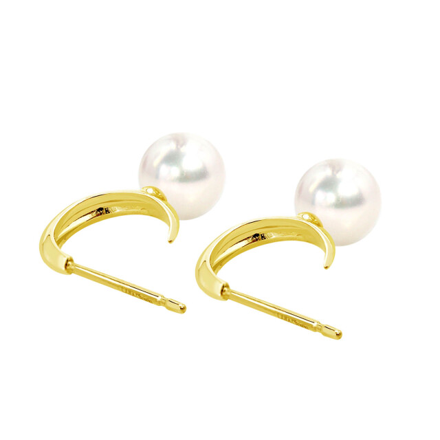 ピアス レディース あこや本真珠 5mm 両耳 2珠 パール 鑑別書付きle107-0003