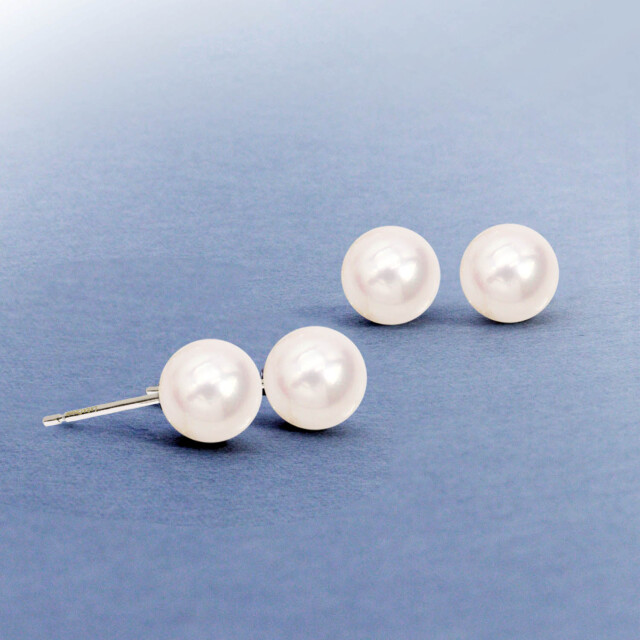 ピアス レディース あこや本真珠 花珠 8.5mm UP 両耳 2珠 パール 鑑別書付き le107-0006