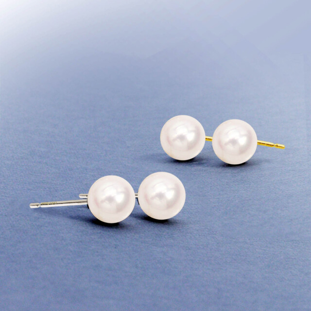 ピアス レディース あこや本真珠 花珠 8mm UP 両耳 2珠 パール 鑑別書付き le107-0007