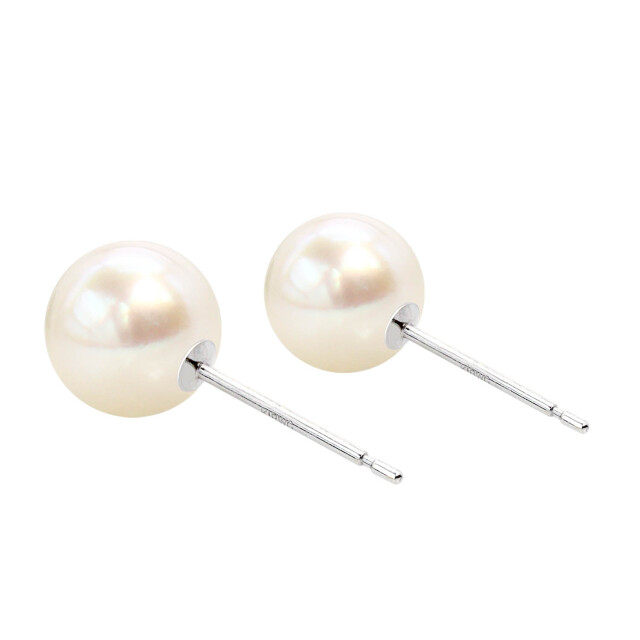 ピアス レディース あこや本真珠 花珠 7mm UP 両耳 2珠 パール 鑑別書付き le107-0009