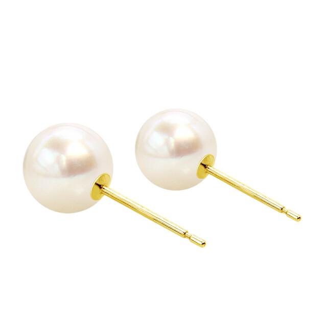 ピアス レディース あこや本真珠 花珠 7mm UP 両耳 2珠 パール 鑑別書付き le107-0009