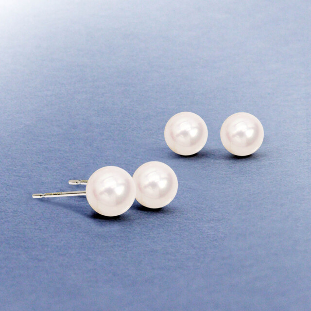 ピアス レディース あこや本真珠 花珠 7mm UP 両耳 2珠 パール 鑑別書付き le107-0009