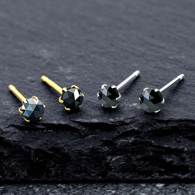 ピアス ブラックダイヤモンド 計0.2ct 6本爪 le37-0001