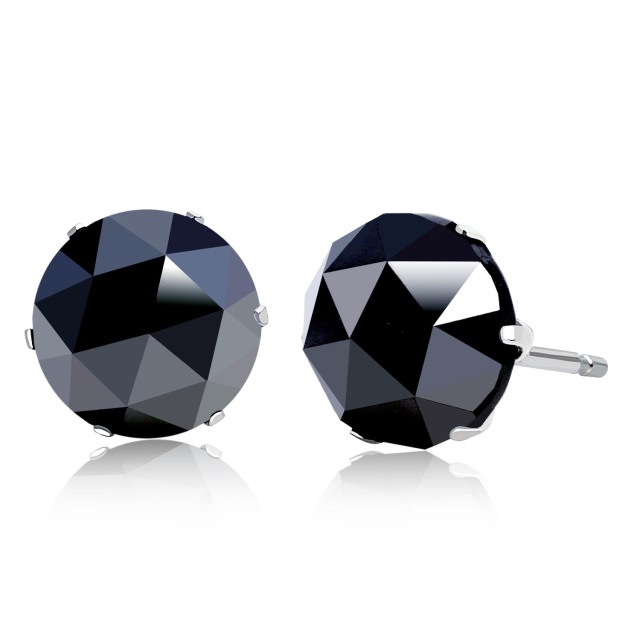 ピアス 両耳 レディース メンズ ブラックダイヤモンド 1粒 計 3ct 