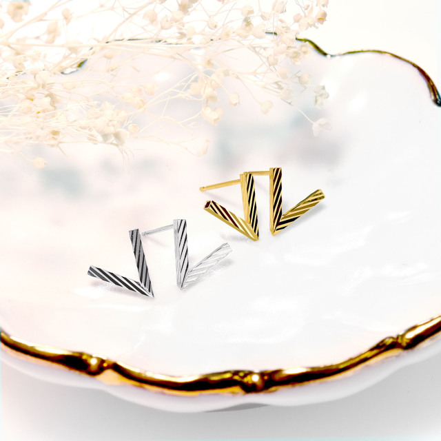 ピアス レディース 地金 V デザイン