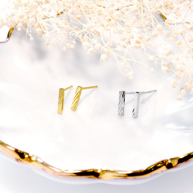 ピアス レディース 18金 地金 バー デザイン K18 ゴールド le51