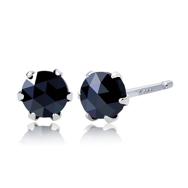 ピアス ブラック ダイヤモンド 1粒 計 0.3ct le56-0005