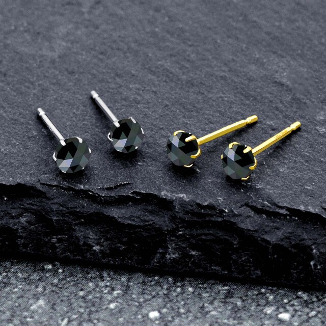 ピアス ブラック ダイヤモンド 1粒 計 0.3ct le56-0005