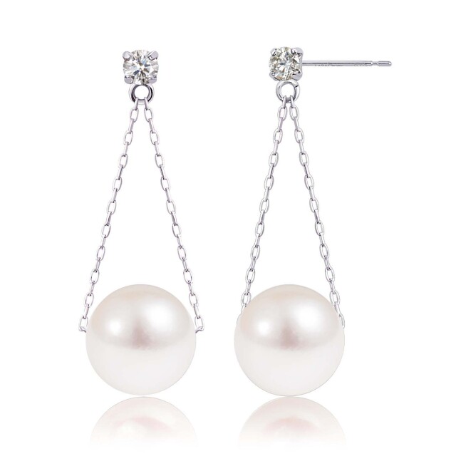 ピアス あこや真珠 パール 天然ダイヤモンド 計0.08ct レディース le56-0019
