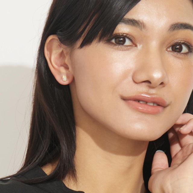 ピアス レディース オパール 0.5ct PT900 K18 ゴールド le56-0026