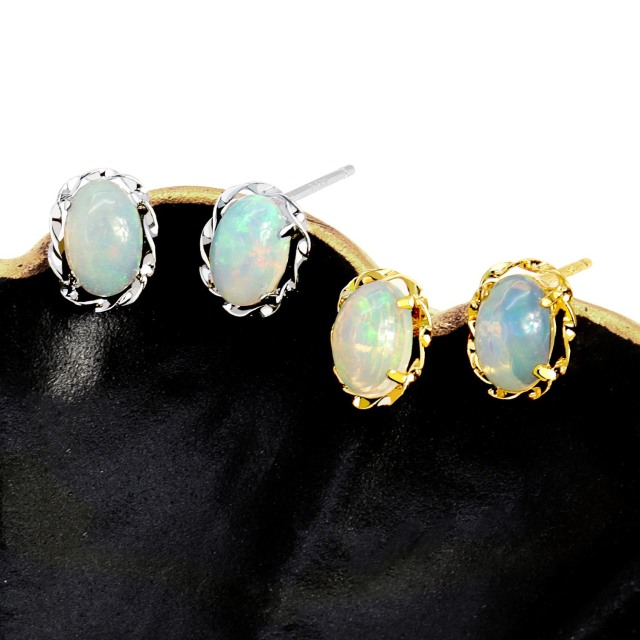ピアス レディース オパール 0.5ct PT900 K18 ゴールド le56-0026
