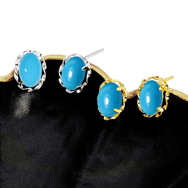 ピアス レディース ターコイズ(トルコ石) 0.5ct PT900 K18 ゴールド le56-0027