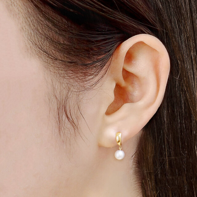K18 18金　あこや真珠ピアス ピアス レディース あこや真珠 パール 5.0～6.0mm 2珠 K18 18金