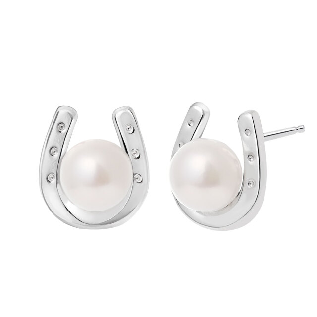 ピアス レディース あこや真珠 パール 5.0～6.0mm 2珠 PT900 プラチナ 馬蹄 U字