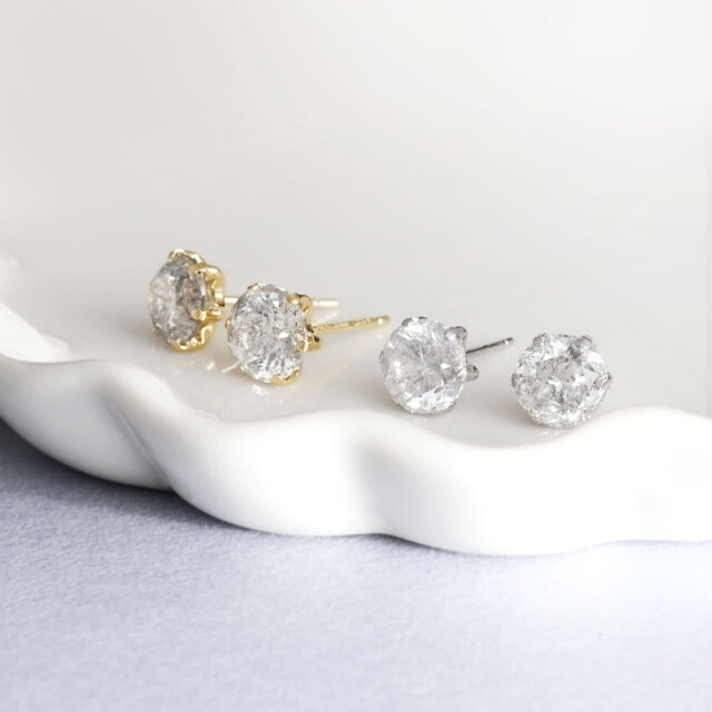 ピアス 両耳 ダイヤモンド Hカラー I1クラス 1粒 計 2ct 6本爪
