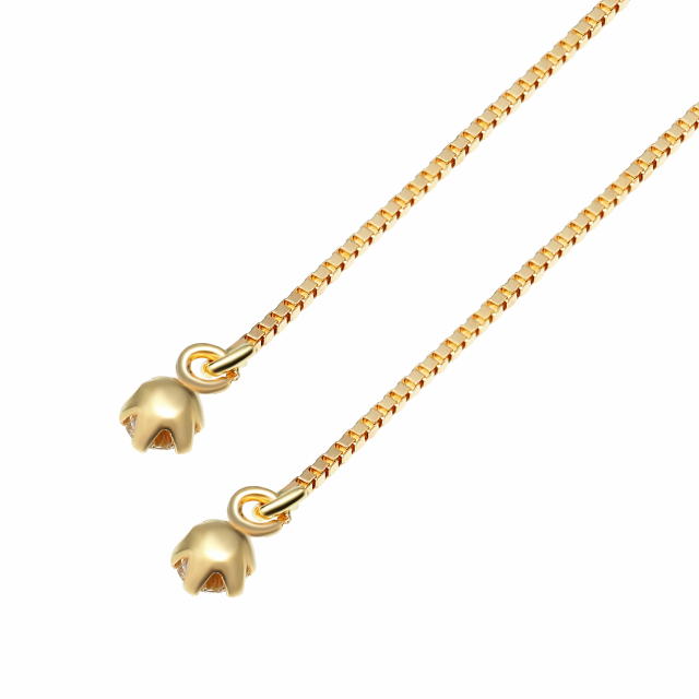 ピアス 両耳 ダイヤモンド 計 0.1ct ロング ピアス レディース K18 