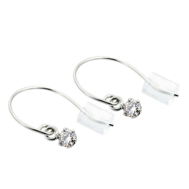 ピアス 両耳 ダイヤモンド 計 0.1ct フックピアス レディース pt900 