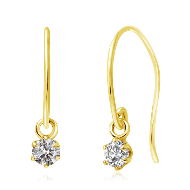 ピアス 両耳 ダイヤモンド 計 0.1ct フックピアス レディース K18 