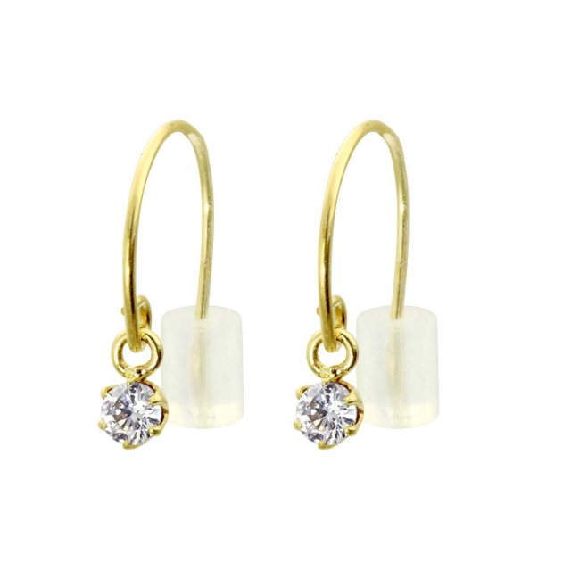 ピアス 両耳 ダイヤモンド 計 0.1ct フックピアス レディース K18 