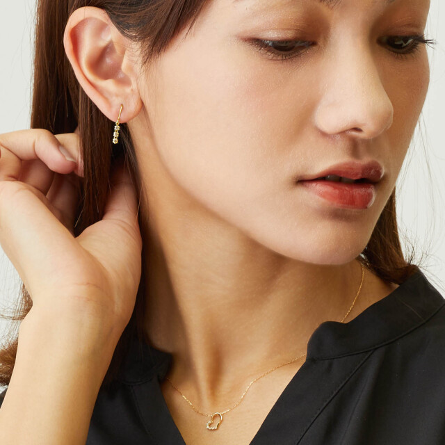 ピアス 両耳 ダイヤモンド 計 0.25ct スリーストーン K18 ゴールド 18 