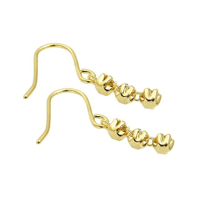 ピアス 両耳 ダイヤモンド 計 0.25ct スリーストーン K18 ゴールド 18 