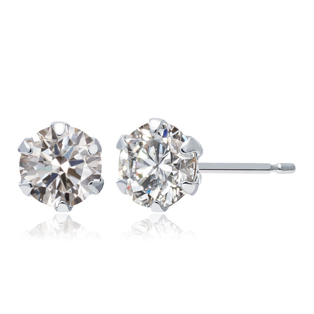 ピアス 両耳 ダイヤモンド 1粒 計 0.4ct 6本爪 スタッドピアス pt900 プラチナ le71-0011-pt