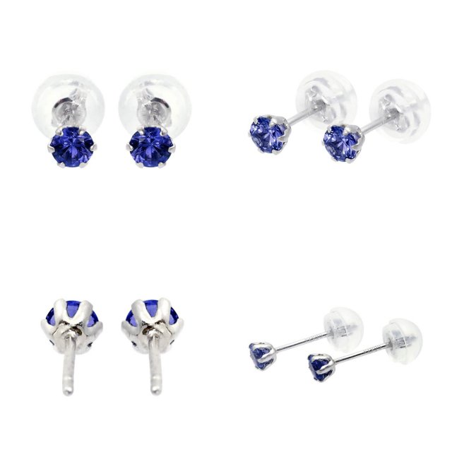サファイア ピアス 0.3ct 1粒 プラチナ Pt900 le71-0012