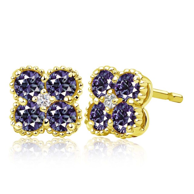 ピアス 両耳 ブルーサファイア 4石 計 0.4ct ダイヤモンド 計 0.01ct  