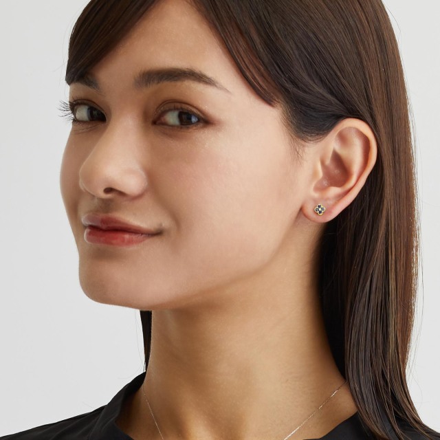 ピアス 両耳 ブルーサファイア 4石 計 0.4ct ダイヤモンド 計 0.01ct 