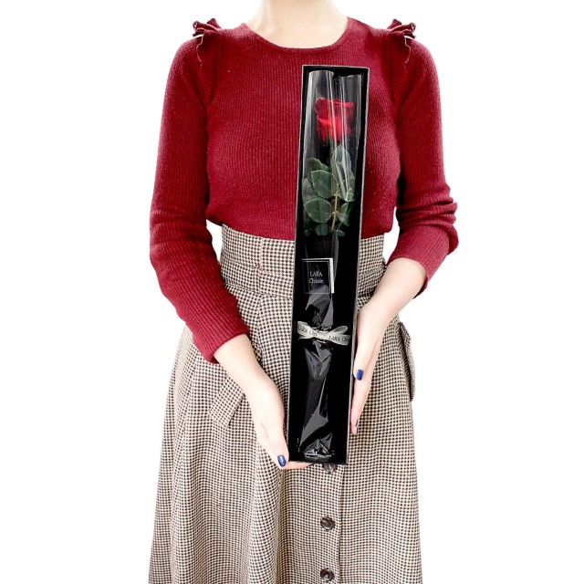 [ララクリスティー] ロイヤルローズ プリザーブドフラワー 薔薇 1輪 lf52-0001