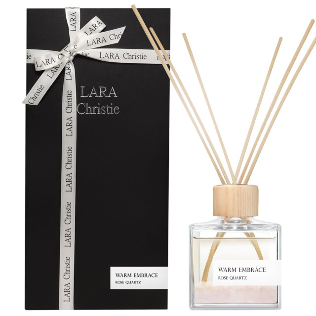 リードディフューザー Selene WARM EMBRACE ローズクォーツ ローズ フランキンセンス 150mL 本体 ルームフレグランス 芳香剤 室内用 天然石