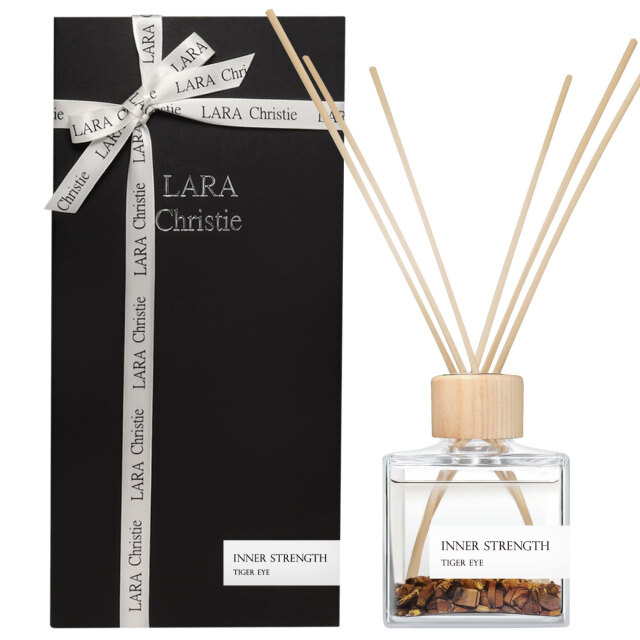 リードディフューザー Selene INNER STRENGTH タイガーアイ ヒノキ カモミール 150mL 本体 ルームフレグランス 芳香剤 室内用 天然石